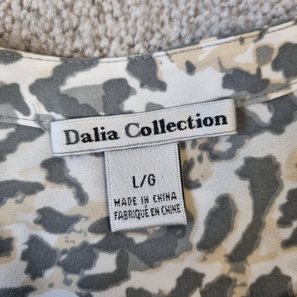 Dalia Collection Long Sleeve Animal Print Blouse Size L - Picture 5 of 9